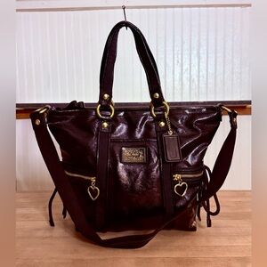 Coach Jet Black Patent Poppy Spotlight Shoulder Bag